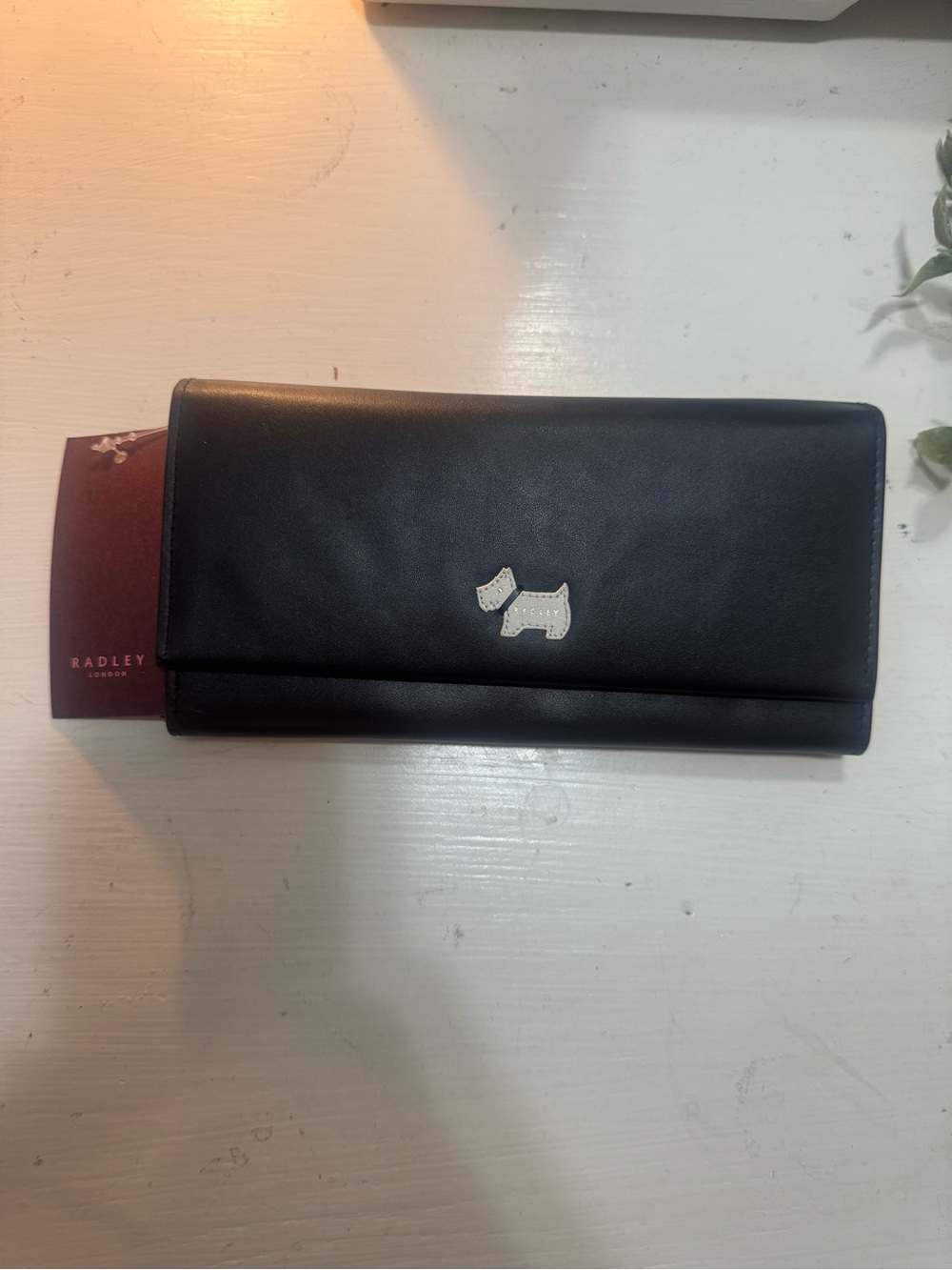 RADLEY LONDON Black Leather Continental Wallet with Silver Scottie